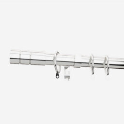 Polished Chrome 28mm Barrel Fixed Length Metal Curtain Pole  170Cm - thumbnail 2