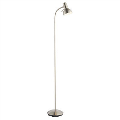 Luminosa Lighting Luminosa Amalfi Led 1 Light Floor Lamp Satin Nickel, Gloss White Paint, Gu10