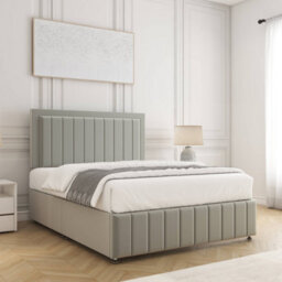 Bsspoke Sophia Divan Bed Set Silver Plush Velvet 24Inch Panel Headboard & 12Inch Footboard No Mattress No Drawers In All Sizes - thumbnail 3