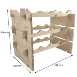 Woodeedoo Freestanding 3 Tier Wooden Wine Rack Table Top Holder For 12 Bottles Pine Kitchen Countertop Storage 50 X 32 X 53 Cm - thumbnail 6