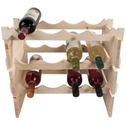 Woodeedoo Freestanding 3 Tier Wooden Wine Rack Table Top Holder For 12 Bottles Pine Kitchen Countertop Storage 50 X 32 X 53 Cm - thumbnail 3
