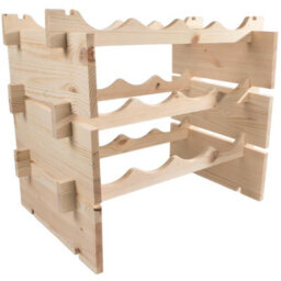 Woodeedoo Freestanding 3 Tier Wooden Wine Rack Table Top Holder For 12 Bottles Pine Kitchen Countertop Storage 50 X 32 X 53 Cm - thumbnail 4