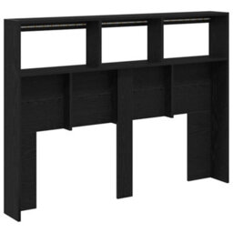 Walplus Headboard Cabinet With Led Black Oak 140X17X102 Cm - thumbnail 9