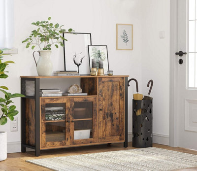 Songmics Storage Cabinet, Sideboard, Buffet Table With 3 Doors, For Dining Room, Living Room, Kitchen, 110 X 33 X 75 Cm, Industrial - image 1