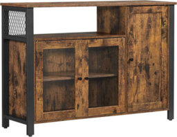 Songmics Storage Cabinet, Sideboard, Buffet Table With 3 Doors, For Dining Room, Living Room, Kitchen, 110 X 33 X 75 Cm, Industrial - thumbnail 4