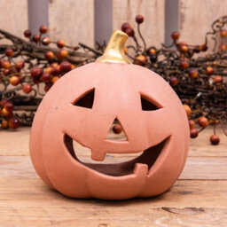 Annibells Halloween Pumpkin Cut Out Ceramic Candle Holder (14902) - thumbnail 1