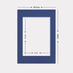 Ak Frames A3 Blue Picture Mounts To Fit A4 Aperture Size - Mount Board Only (No Frame Included) - thumbnail 3