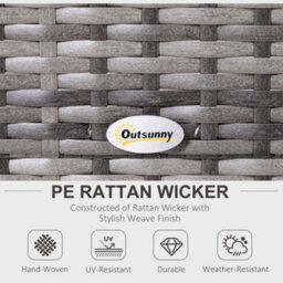 Outsunny 5Pcs Garden Rattan Wicker Sofa Outdoor Patio Furniture Set W/ Pillow - thumbnail 4