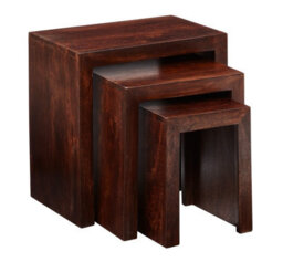 Buttercup Farm Toko Dark Mango Nest Of 3 Tables - Solid Mango Wood - L30 X W46 X H46 Cm - thumbnail 3