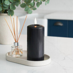 Festive Lights Ember™ Battery Signature Black Candle, 15Cm - thumbnail 1