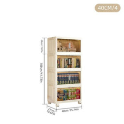 Tier Folding Storage Box Stackable Cabinet Closet Home Organizer On Wheels 4 Tiers 40Cm - thumbnail 2