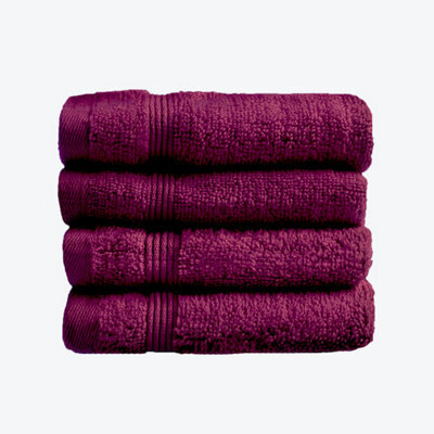Allure Bath Fashions Luxury Zero Twist Egyptian Cotton 4 Pack Face Cloths - Beetroot - image 1