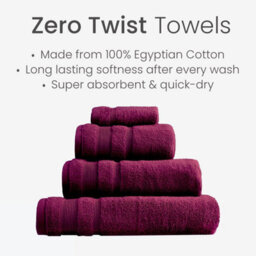 Allure Bath Fashions Luxury Zero Twist Egyptian Cotton 4 Pack Face Cloths - Beetroot - thumbnail 5