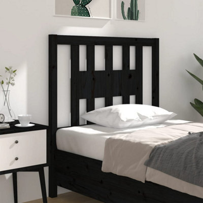 Walplus Headboard Black 96X4X100 Cm Solid Wood Pine - image 1