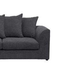 Furnishings For Less UK Casper Soft Chenille Fabric Fabric 3 Seater Sofa Black - Scatter Back - thumbnail 3