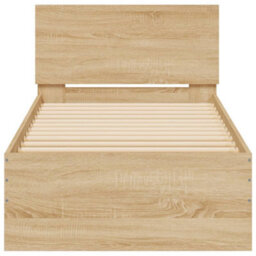 Berkfield Bed Frame Without Mattress With Headboard Sonoma Oak 90X200 Cm - thumbnail 5