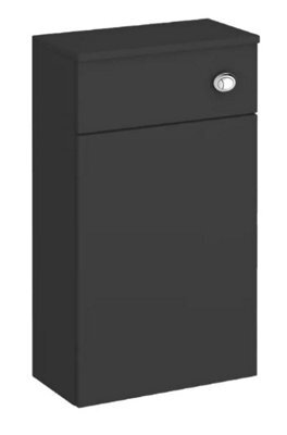D Pro T Bathrooms 500mm High Gloss Dark Grey Handleless Wc Unit - Modern, Durable, Space-Saving Bathroom Furniture