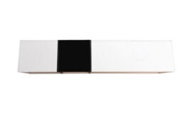 Abrihome Modern High-Gloss Tv Cabinet - White & Black Color-Blocking Design With Multi-Storage - thumbnail 8