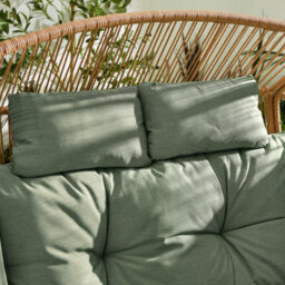 Furniturebox Green Rattan Double Egg Chair 2 Seater Garden Egg Chair, Outdoor Double Egg Chair, 2 Seat Garden Chair + Free Cover - thumbnail 4