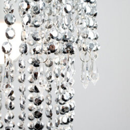 Valuelights Silver Ceiling Pendant Droplets Shade And B22 Gls Led 10W Warm White 3000K Bulb - thumbnail 3