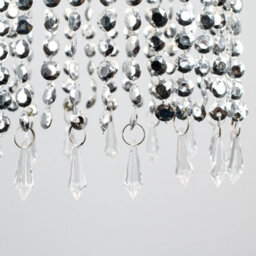 Valuelights Silver Ceiling Pendant Droplets Shade And B22 Gls Led 10W Warm White 3000K Bulb - thumbnail 6