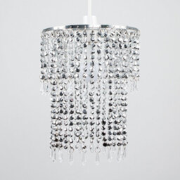 Valuelights Silver Ceiling Pendant Droplets Shade And B22 Gls Led 10W Warm White 3000K Bulb - thumbnail 4