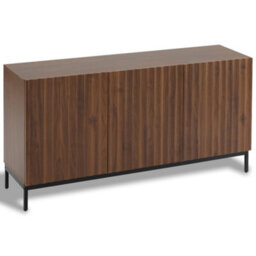 Matteo 150Cm Dark Oak Effect Sideboard, Wavy 3D Design, 3 Push-To-Open Doors, Adjustable Shelves & Anti-Tip Safety - thumbnail 8