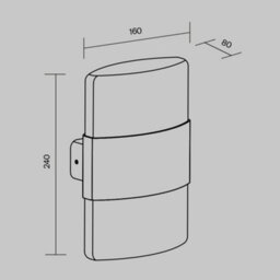 Luminosa Lighting Luminosa Rom Up Down Outdoor Modern Wall Lamp Graphite 3000K 1300Lm Ip54 - thumbnail 3