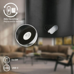 Briloner Gold Black Led Table Lamp Rechargeable Light Dimmable Cordless Outdoor 3000K Warm White - thumbnail 6