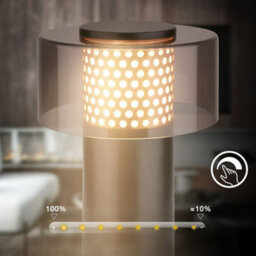 Briloner Gold Black Led Table Lamp Rechargeable Light Dimmable Cordless Outdoor 3000K Warm White - thumbnail 4