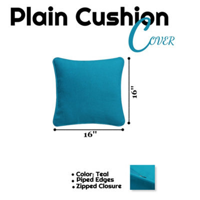Chilimilii Cushion Covers 100% Cotton Plain Dyed Zip Pipe Edge Home Sofa Decor (40X40 Cm) - image 1