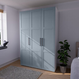 Atomia Modern Matt Dusk Blue 2 Drawer Tall Triple Wardrobe (H)2247mm (W)1000mm (D)580mm - thumbnail 1
