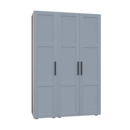 Atomia Modern Matt Dusk Blue 2 Drawer Tall Triple Wardrobe (H)2247mm (W)1000mm (D)580mm - thumbnail 3
