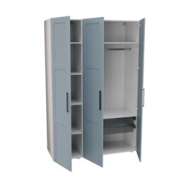 Atomia Modern Matt Dusk Blue 2 Drawer Tall Triple Wardrobe (H)2247mm (W)1000mm (D)580mm - thumbnail 4
