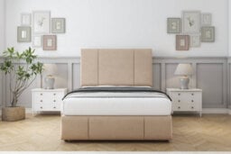 "Sloomy Lisbon Pebble Plush Divan Bed Set 4 Drawers - 54"" Floor Standing   & 12"" Footboard 4'6 Double" - thumbnail 1