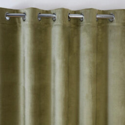 "Sundour Casa Blackout Ready Made Solid Colour Eyelet Velvet Curtains Green 90X90""" - thumbnail 2