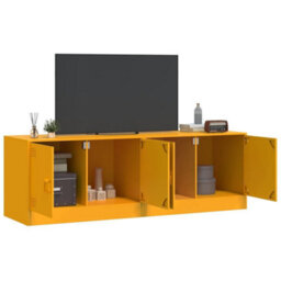 Berkfield Tv Cabinets 2 Pcs Mustard Yellow 67X39X44 Cm Steel - thumbnail 3