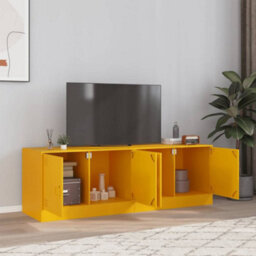 Berkfield Tv Cabinets 2 Pcs Mustard Yellow 67X39X44 Cm Steel