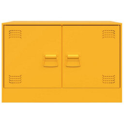 Berkfield Tv Cabinets 2 Pcs Mustard Yellow 67X39X44 Cm Steel - thumbnail 5