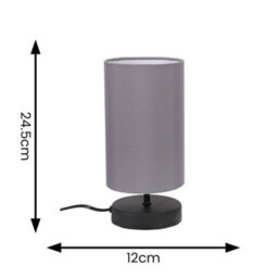 Valuelights Francis Pair Of Black Touch Table Lamps With Grey Shade - thumbnail 8