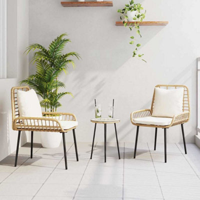 Berkfield Garden Dining Set 3 Pcs Brown, Black, Cream 35 X 35 X 45 Cm - image 1