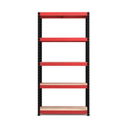 Rb Boss Garage Shelving Unit 4 Shelf Mdf Red & Black Powder Coated Steel (H)1800mm (W)900mm (D)300mm - thumbnail 2