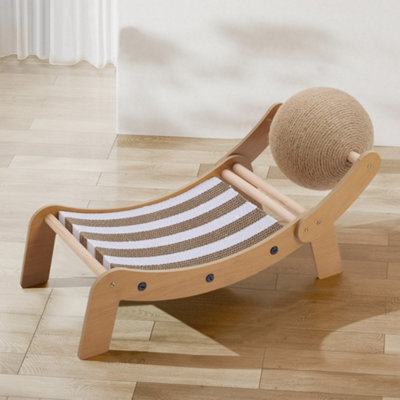 Thehotsale Cat Scratching Board With Sisal Ball Cat Lounge Chair, 25.6Cm(W) X 62.5Cm(D) X 28.7Cm(H) - image 1
