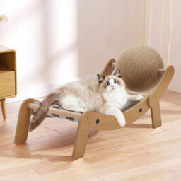 Thehotsale Cat Scratching Board With Sisal Ball Cat Lounge Chair, 25.6Cm(W) X 62.5Cm(D) X 28.7Cm(H) - thumbnail 3