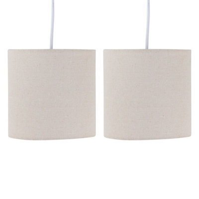 First Choice Lighting Set Of 2 Natural Linen 15.5Cm Table Lamp Shades - image 1