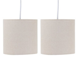 First Choice Lighting Set Of 2 Natural Linen 15.5Cm Table Lamp Shades - thumbnail 1