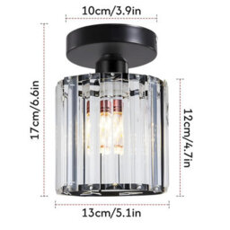 Modern Semi Flush Mount Crystal Ceiling Chandelier Light For Hallway Living Room Dining Room Chrome 2 Pack Without Bulb - thumbnail 3