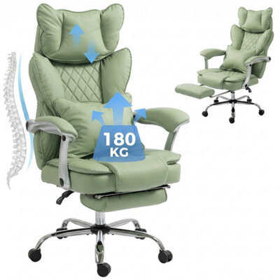 Big And Tall Office Chair With Lumbar Support, Light Green - image 1