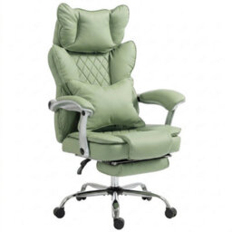 Big And Tall Office Chair With Lumbar Support, Light Green - thumbnail 4