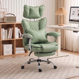 Big And Tall Office Chair With Lumbar Support, Light Green - thumbnail 3